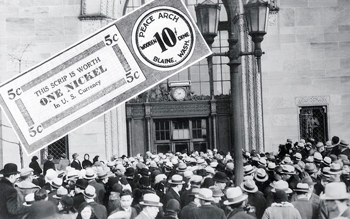 The crowd outside of the East New York Savings Bank during the run on that bank, November 24, 1933