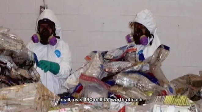 Cash destroyed as a result of Hurricane Katrina. 