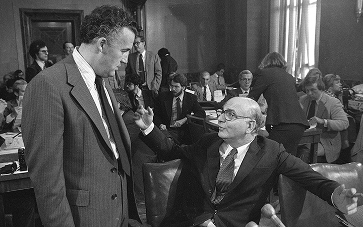 Paul Volcker prior to appearing on the Senate Banking Committee Panel in 1979