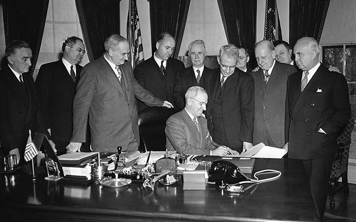 President Harry Truman Signs Employment Act of 1946