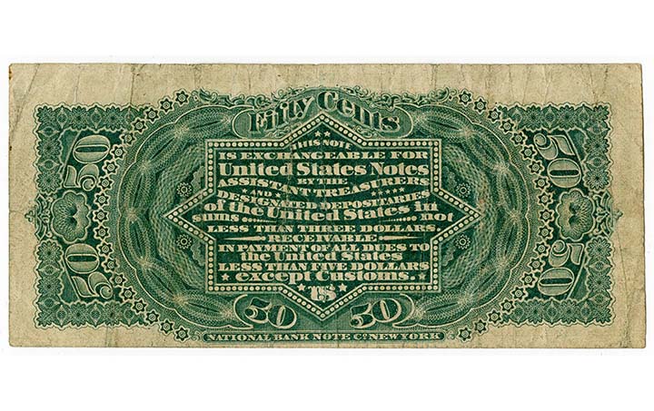 U.S. "greenback" bill from the Civil War