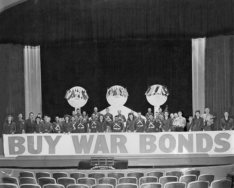 War bond rally to buy bonds, February 1944.