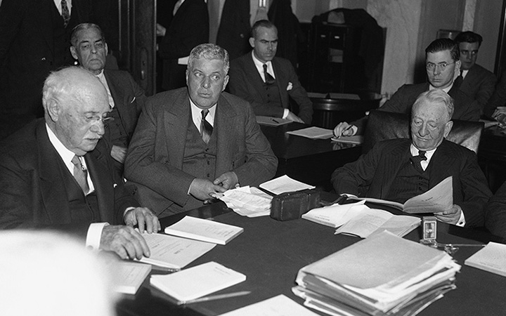 Roy A. Young of the Boston Fed tells the Senate banking committee on January 19, 1933 that President Roosevelts gold plan would be helpful in reaching currency stabilization.